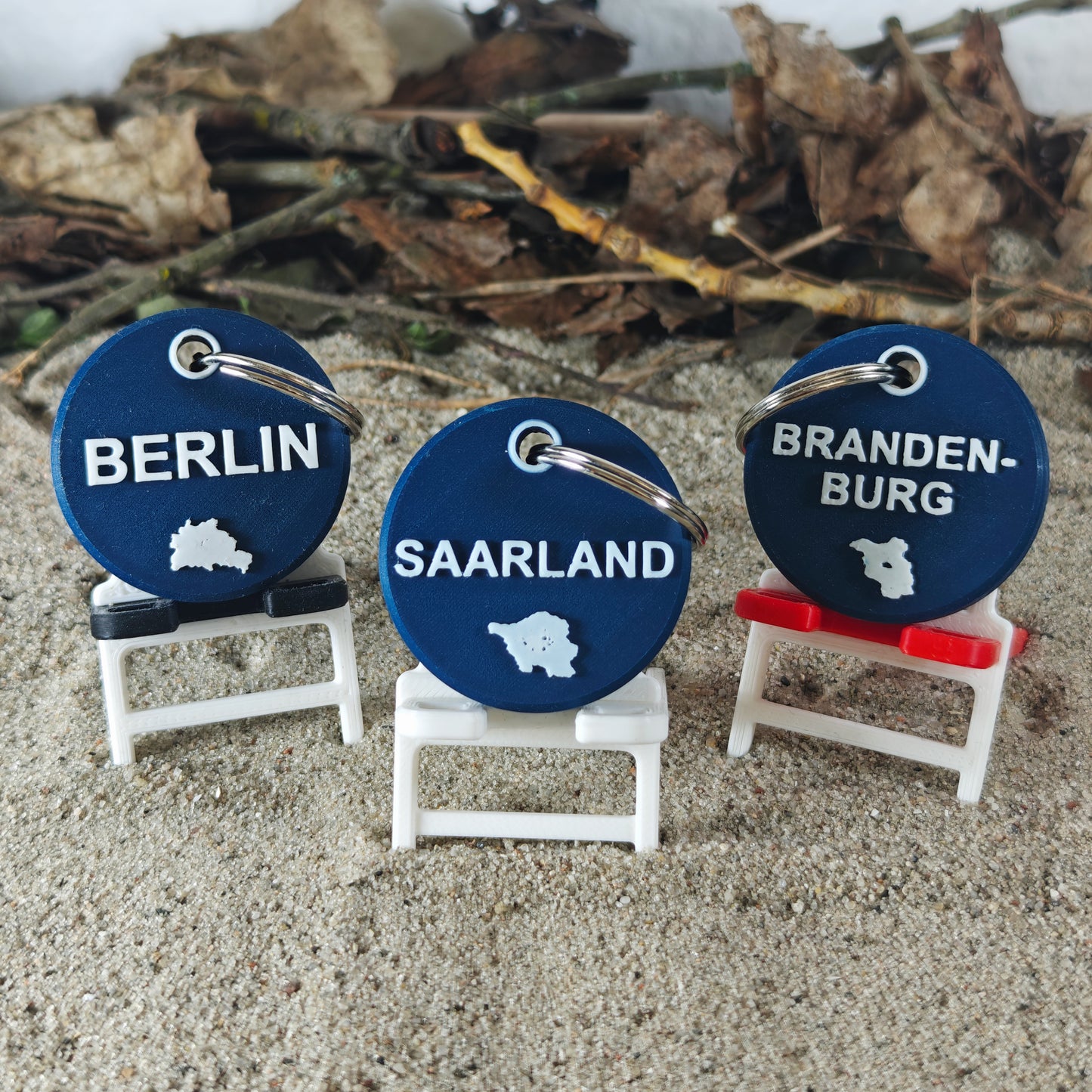 Vorderseite des TEGs 71-12 - Bundesland Saarland 2026 mit Berlin und Brandenburg im Liegestuhl